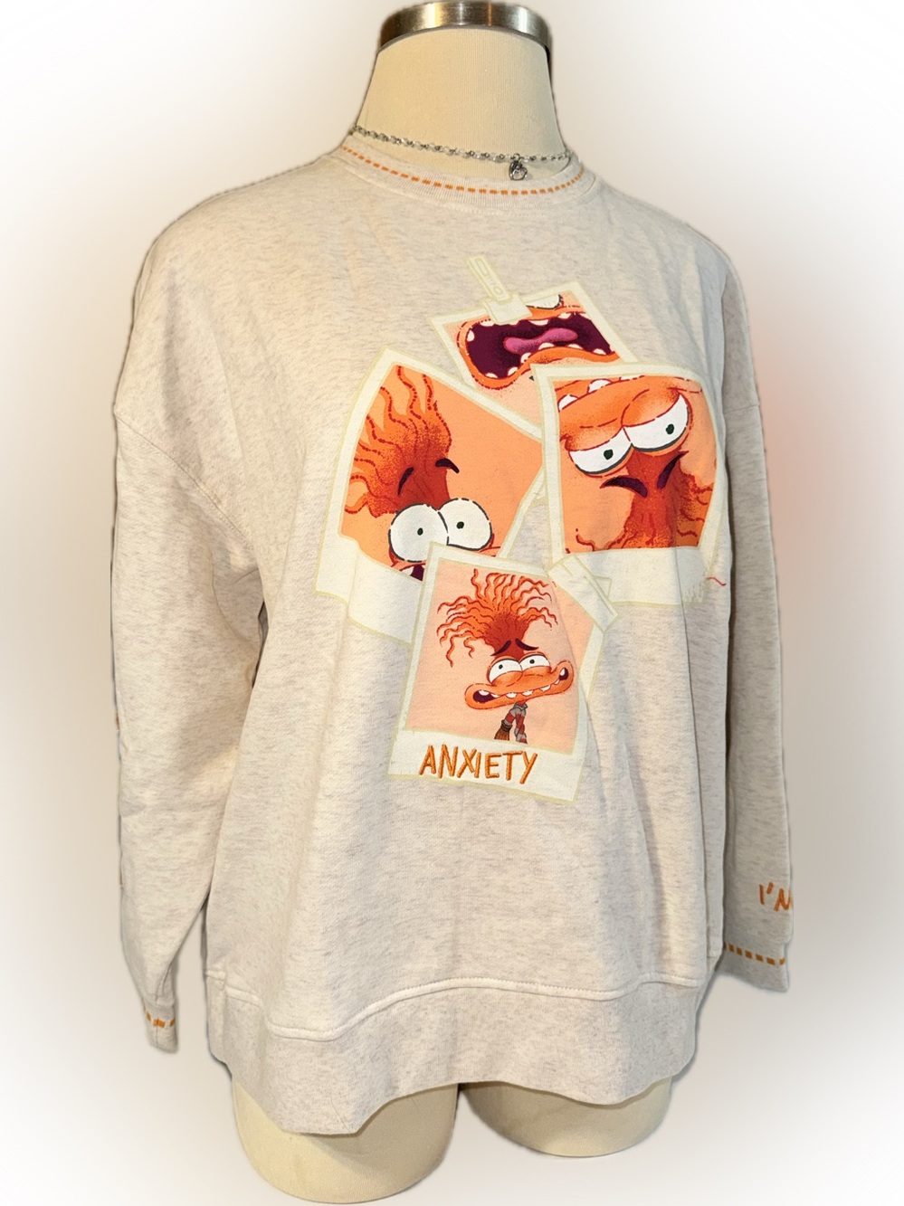 Disney Inside Out 2 “Anxiety I’m Fine” Graphic Crewneck Sweatshirt size Medium